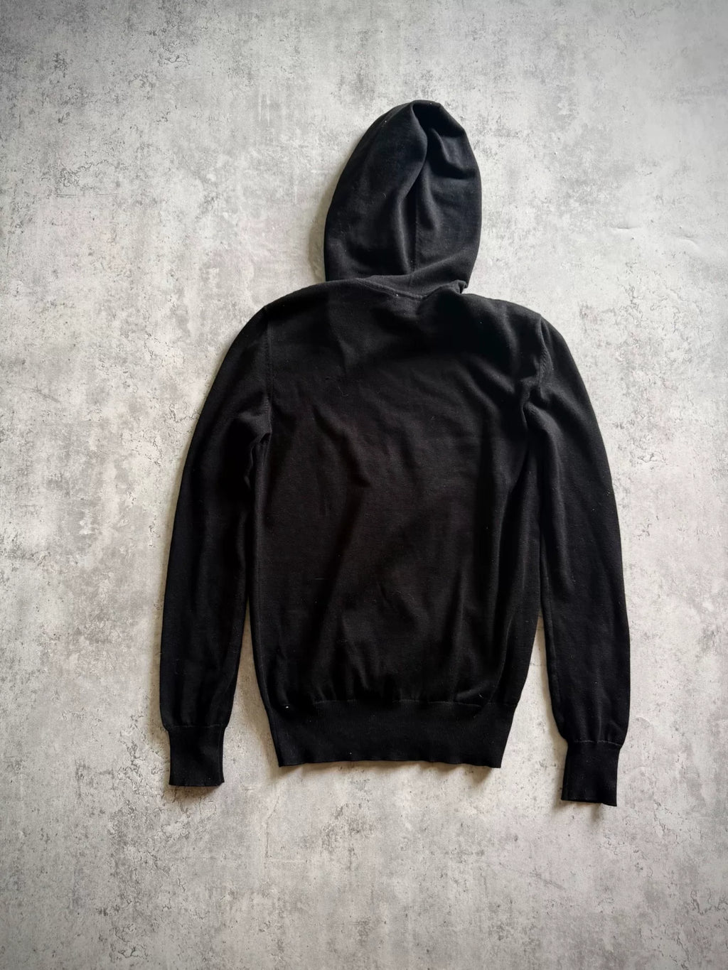 Saint Laurent 18SS Black Wool Lightning Slogan Studded Hoodie by Anthony Vaccarello