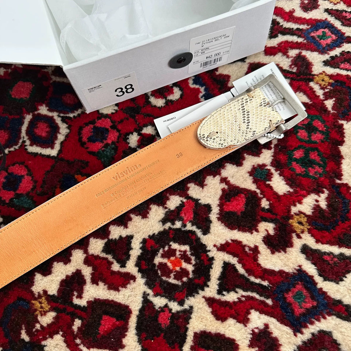 visvim 20ss python belt 40mm w38 belt