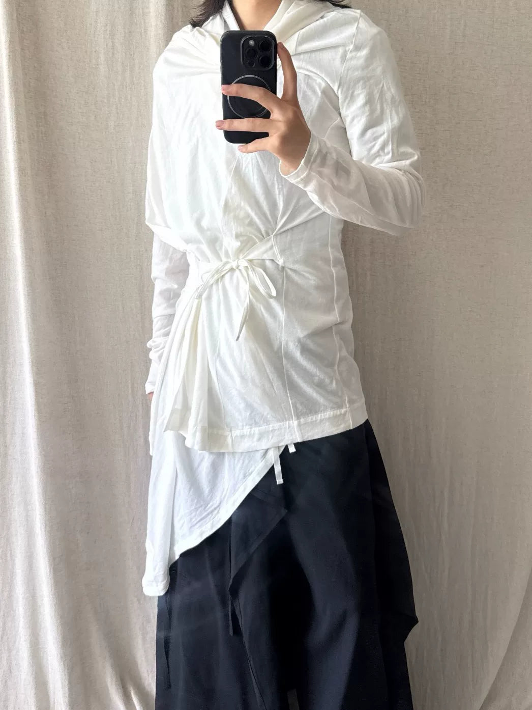 Julius SS22 Dark Vanguard Drapey Robe-Style Open Cardigan