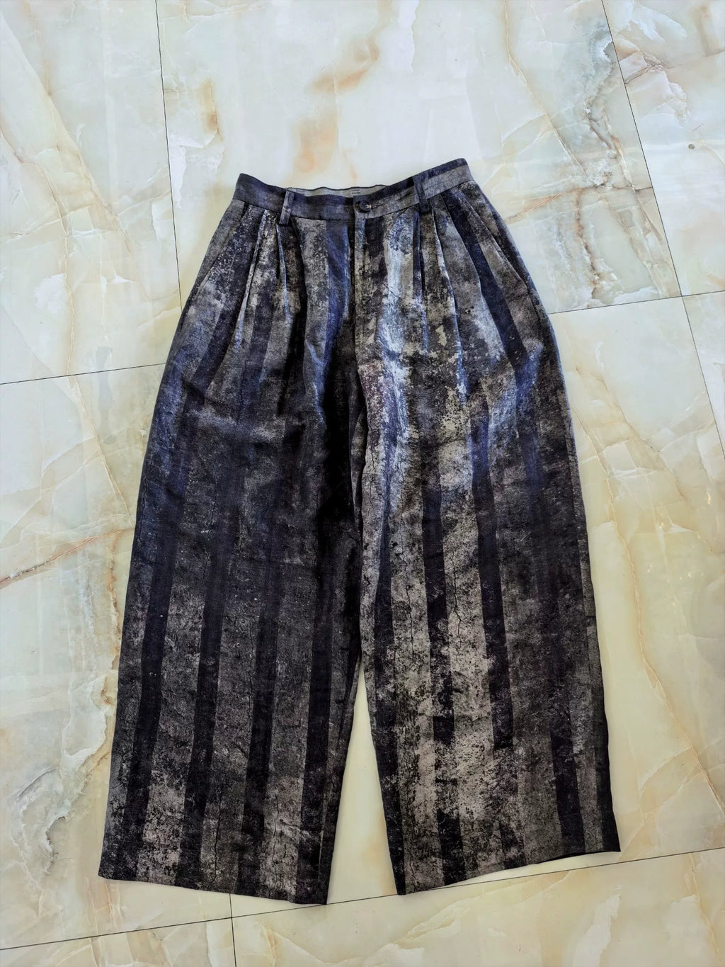 Ziggy Chen Wide-Leg Striped Jacquard Pants