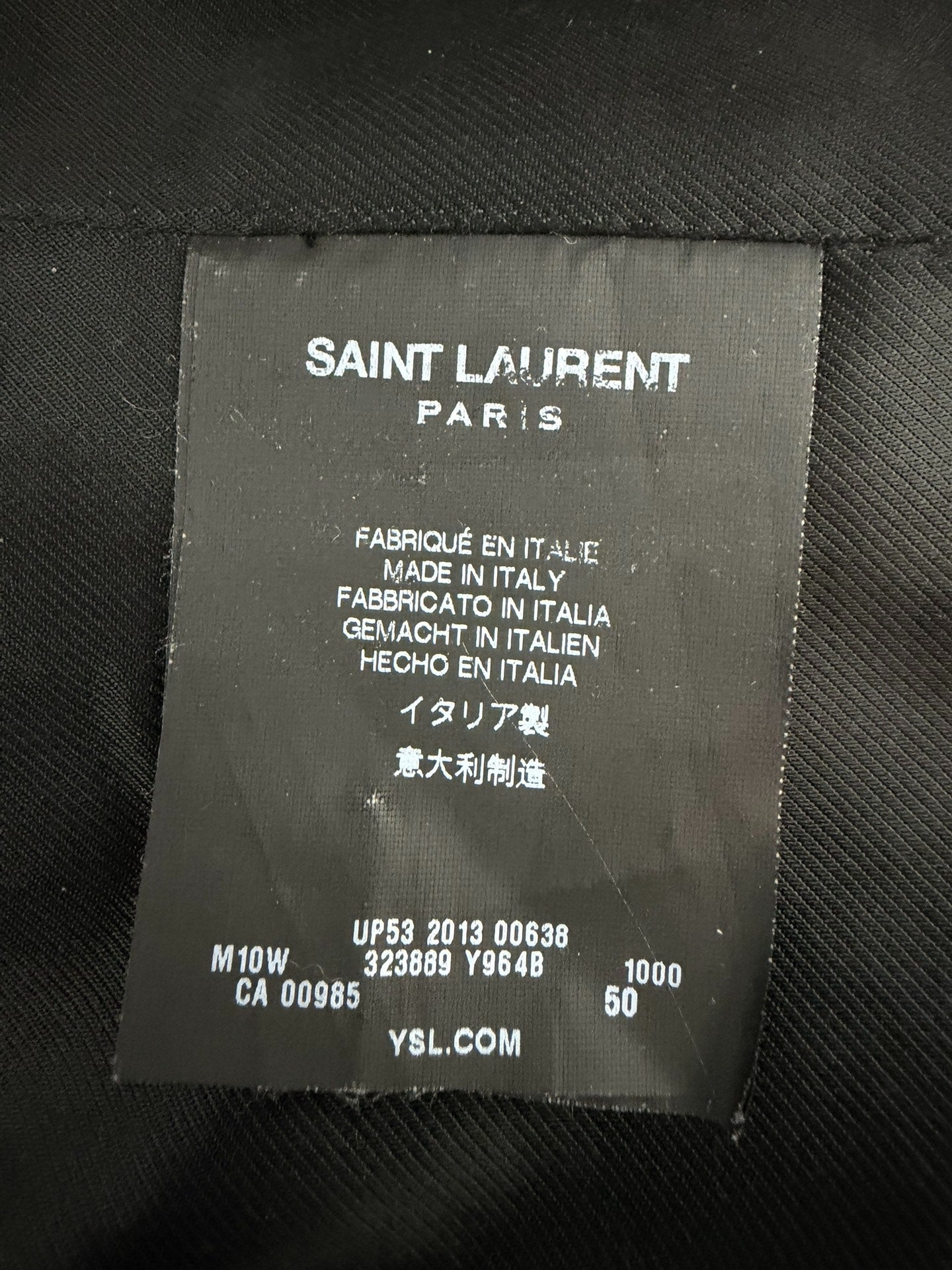 Saint Laurent Slp13fw Gold Anchor Button Black Wool Coat