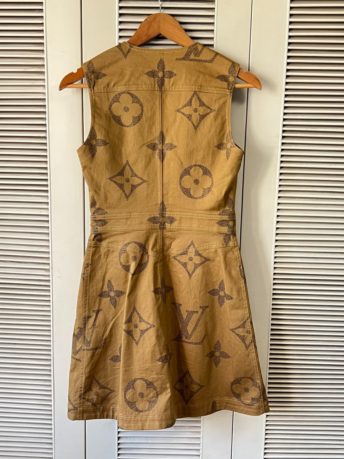 Louis Vuitton brown monogram sleeveless dress