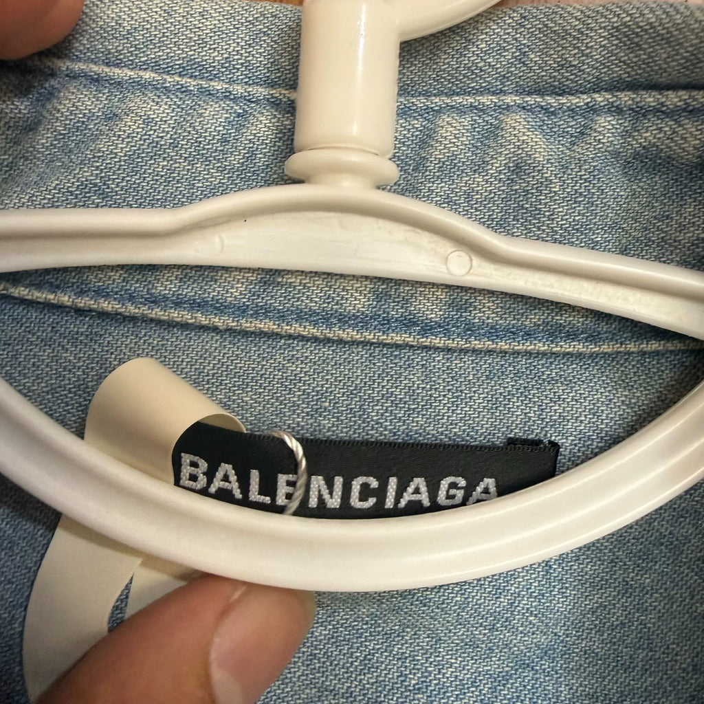 Balenciaga Back Logo Denim Shirt