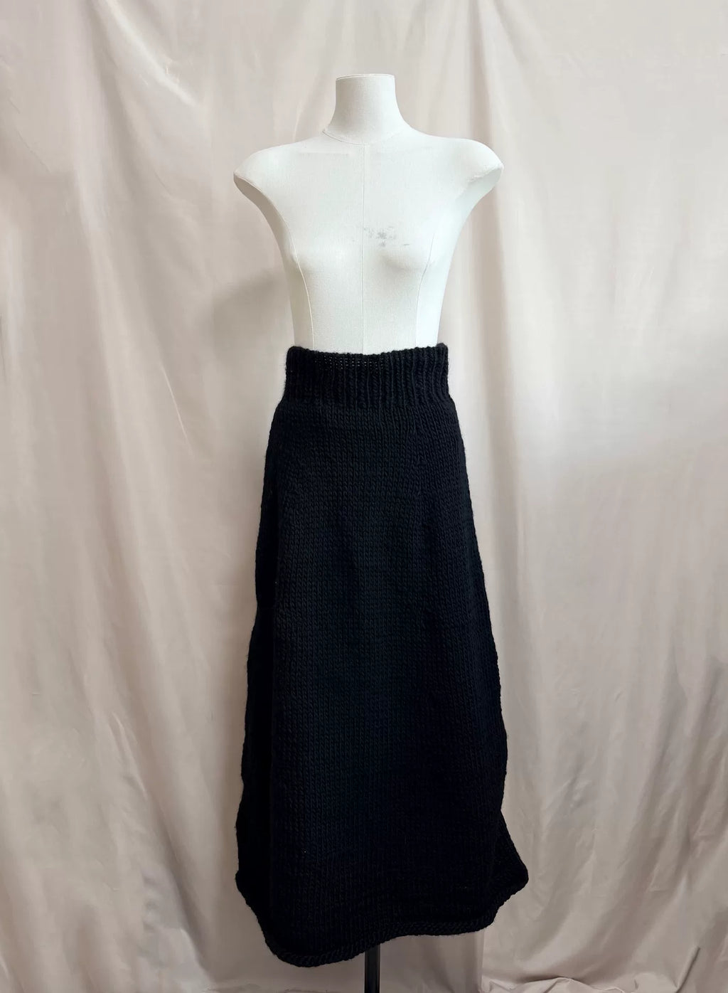 Comme Des Garcons Tricot Midi Black Skirt