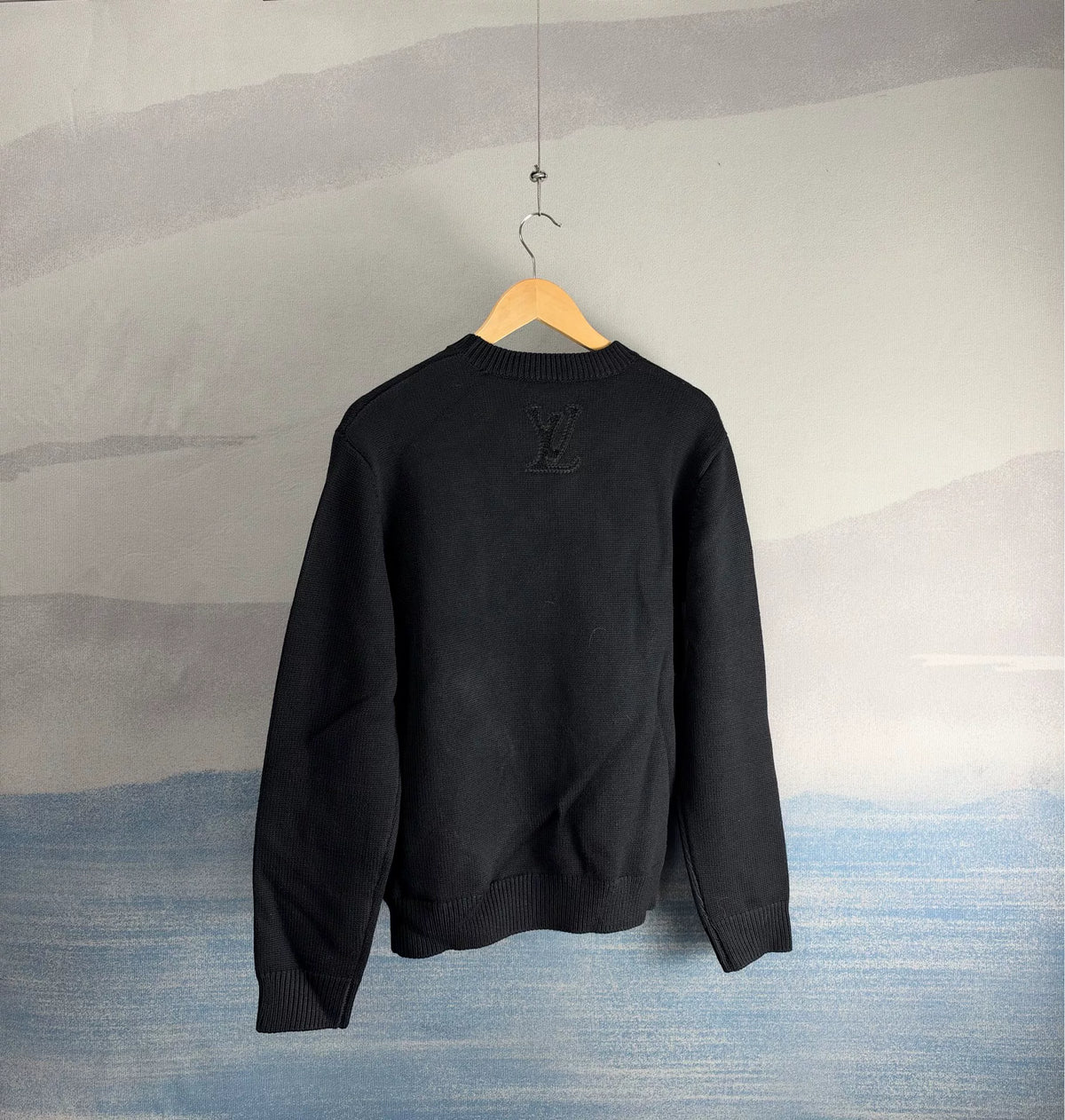 Louis Vuitton SS26 Black Floral Embroidered Sweater