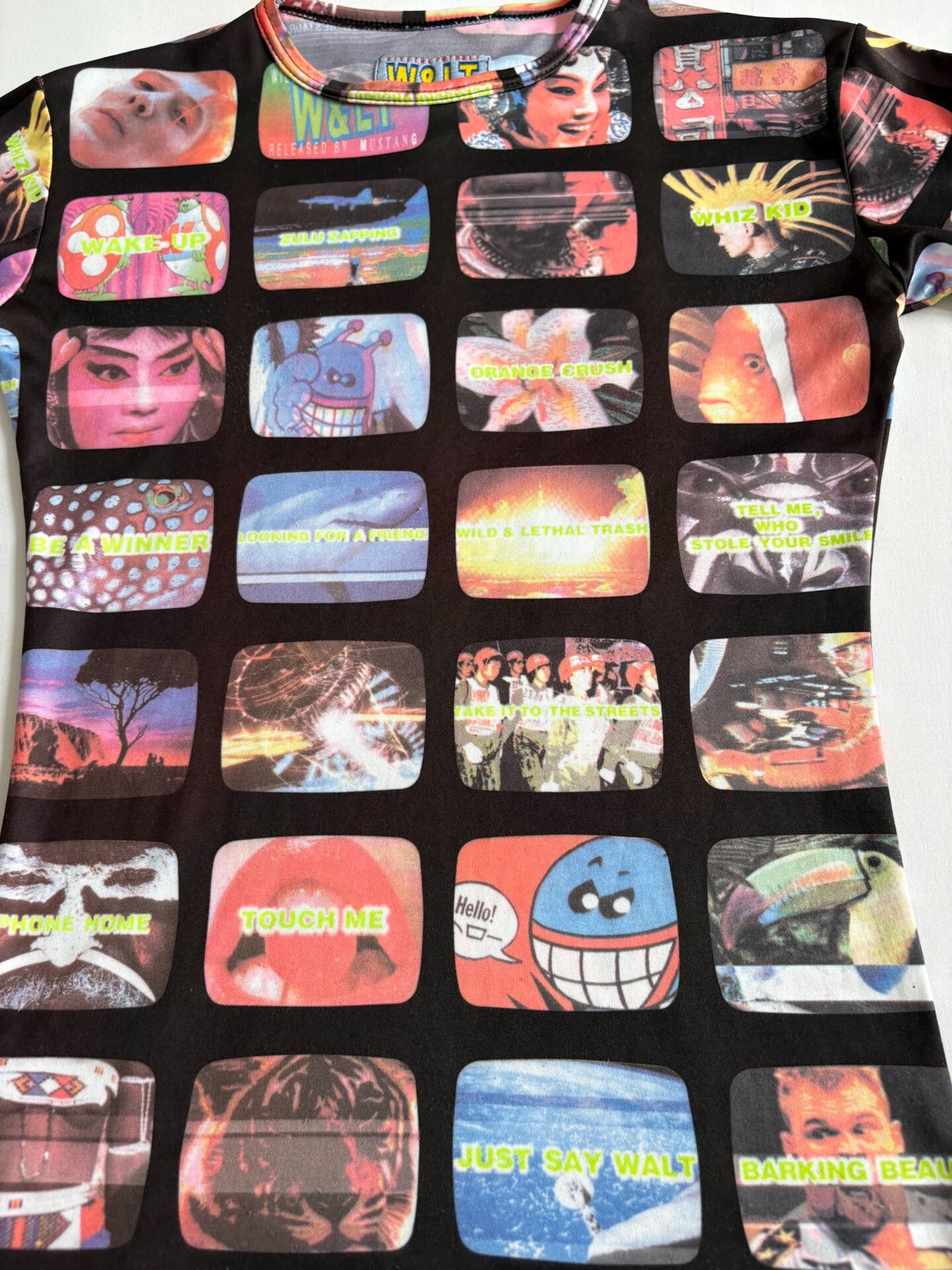 Walter Van Beirendonck runway print long-sleeve T-shirt W&LT vintage 95-96 runway piece printed face mask robot long-sleeve T-shirt