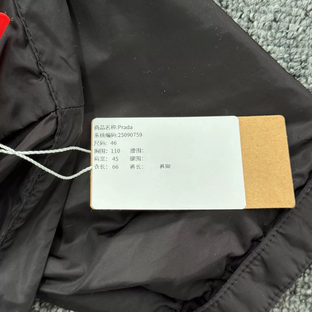 Prada recycled nylon pocket triangle logo hooded jacket