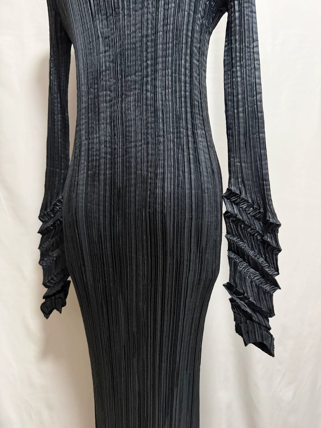 Issey Miyake Black Staircase Pleated Dress