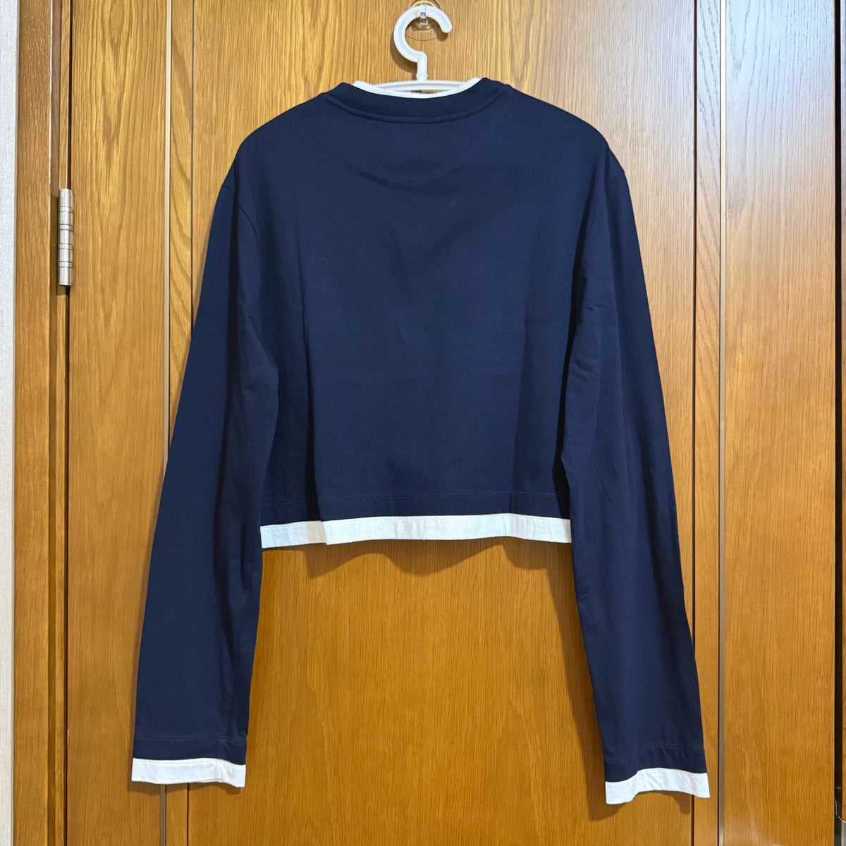 Prada Triangle Logo Two-Piece Cotton Long-Sleeve Top