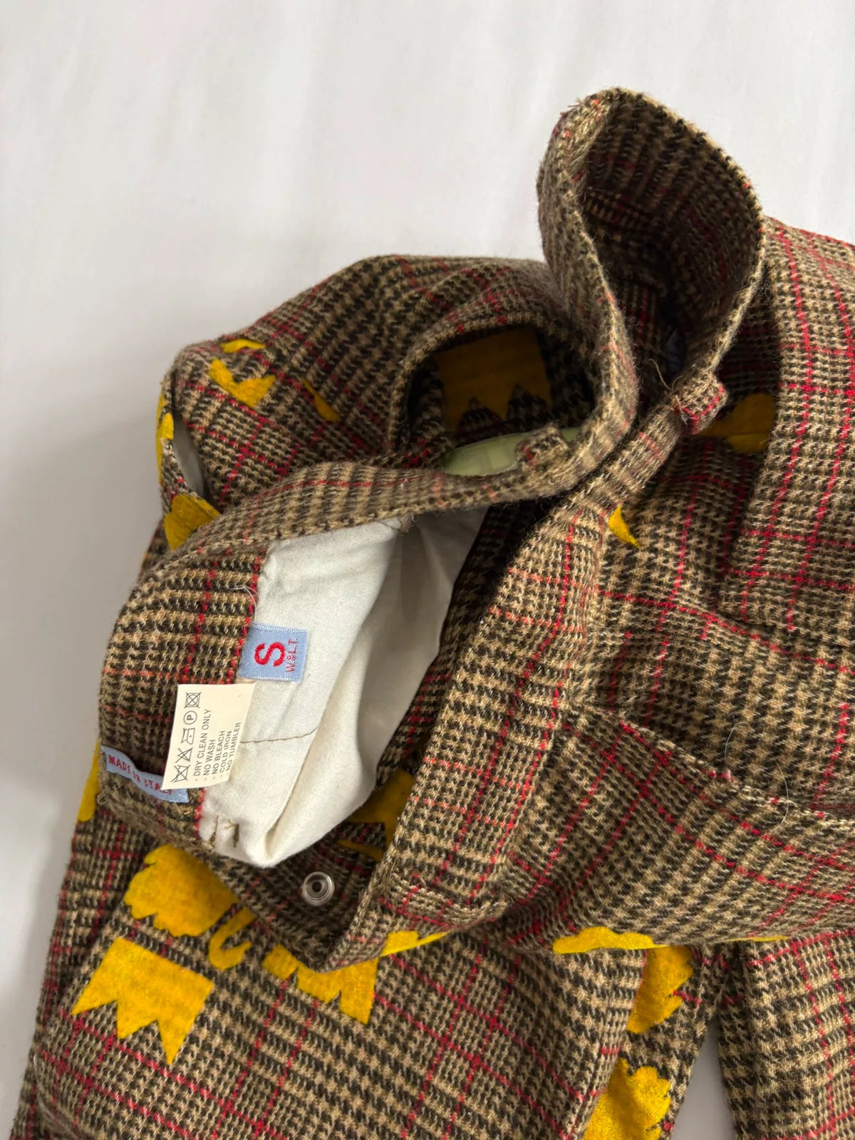 Walter van Beirendonck 1997 showpiece swan plaid pants