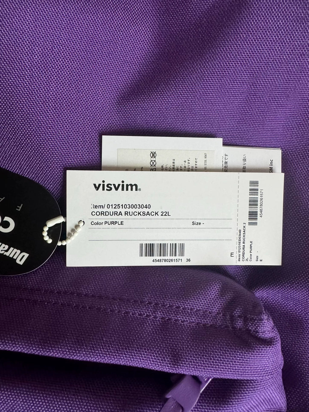 Visvim 25SS Cordura Rucksack 22l Purple Backpack