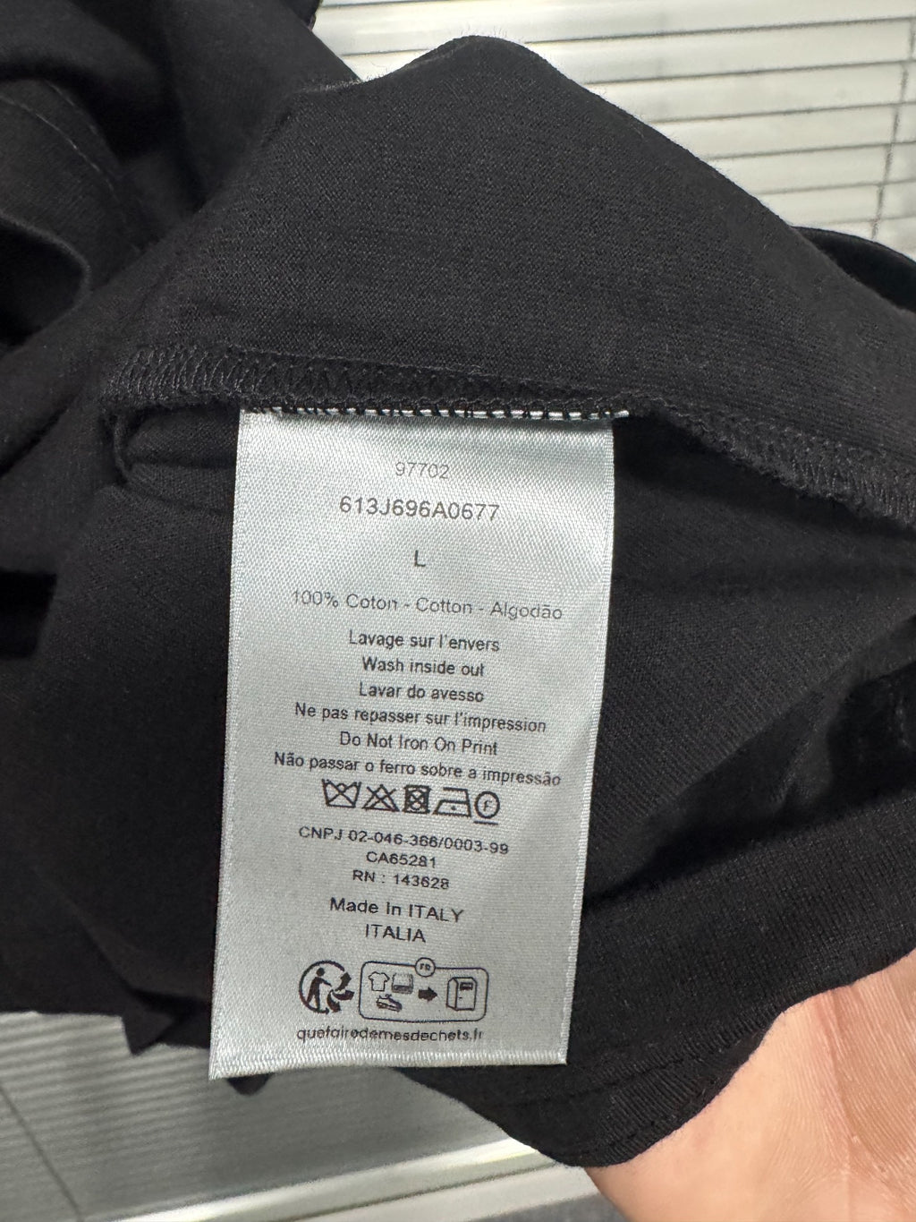 Dior Black 3M Reflective Logo Short Sleeve Top