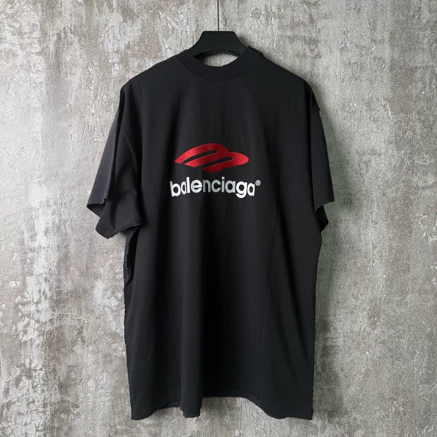 Balenciaga Tape-Panel 3B Racing Logo Short-Sleeve T-Shirt