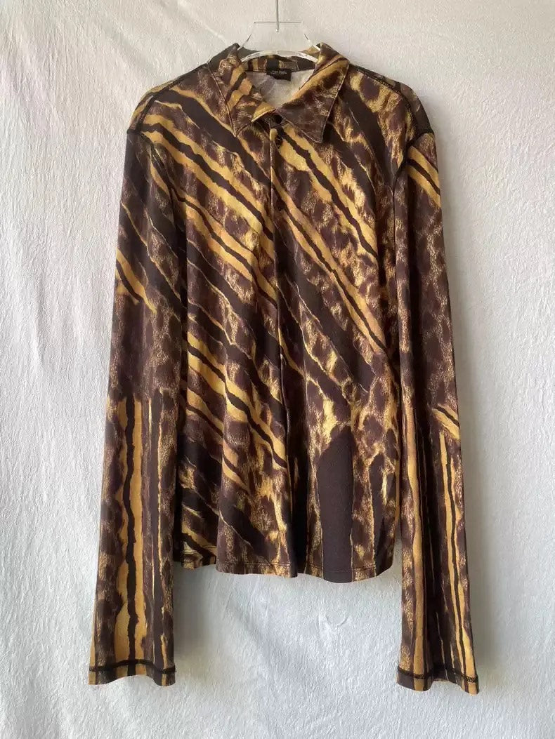 Jean Paul Gaultier Long-Sleeved Blouse Mesh Shirt