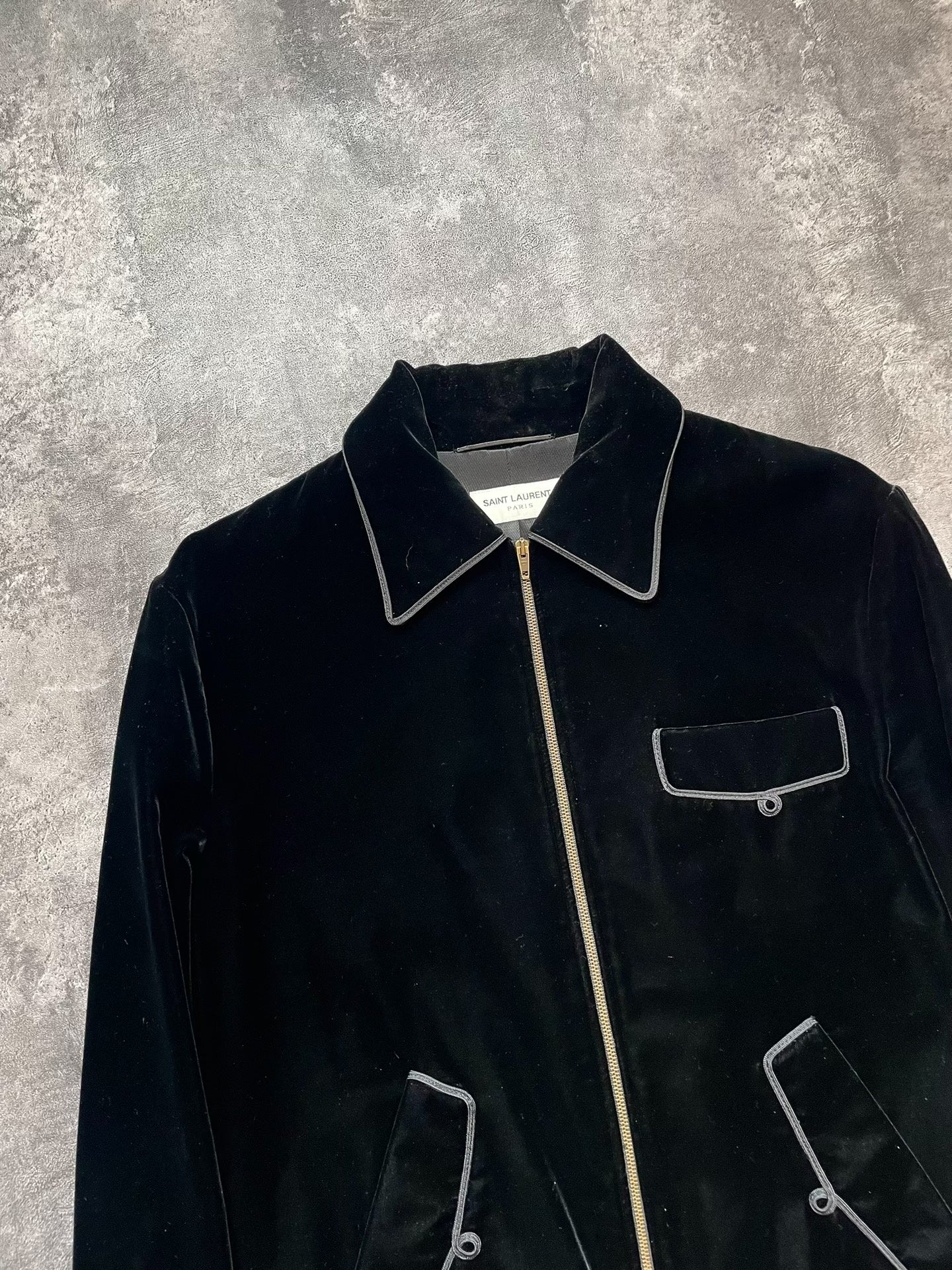 Saint Laurent FW16 Black Velvet Court Jacket