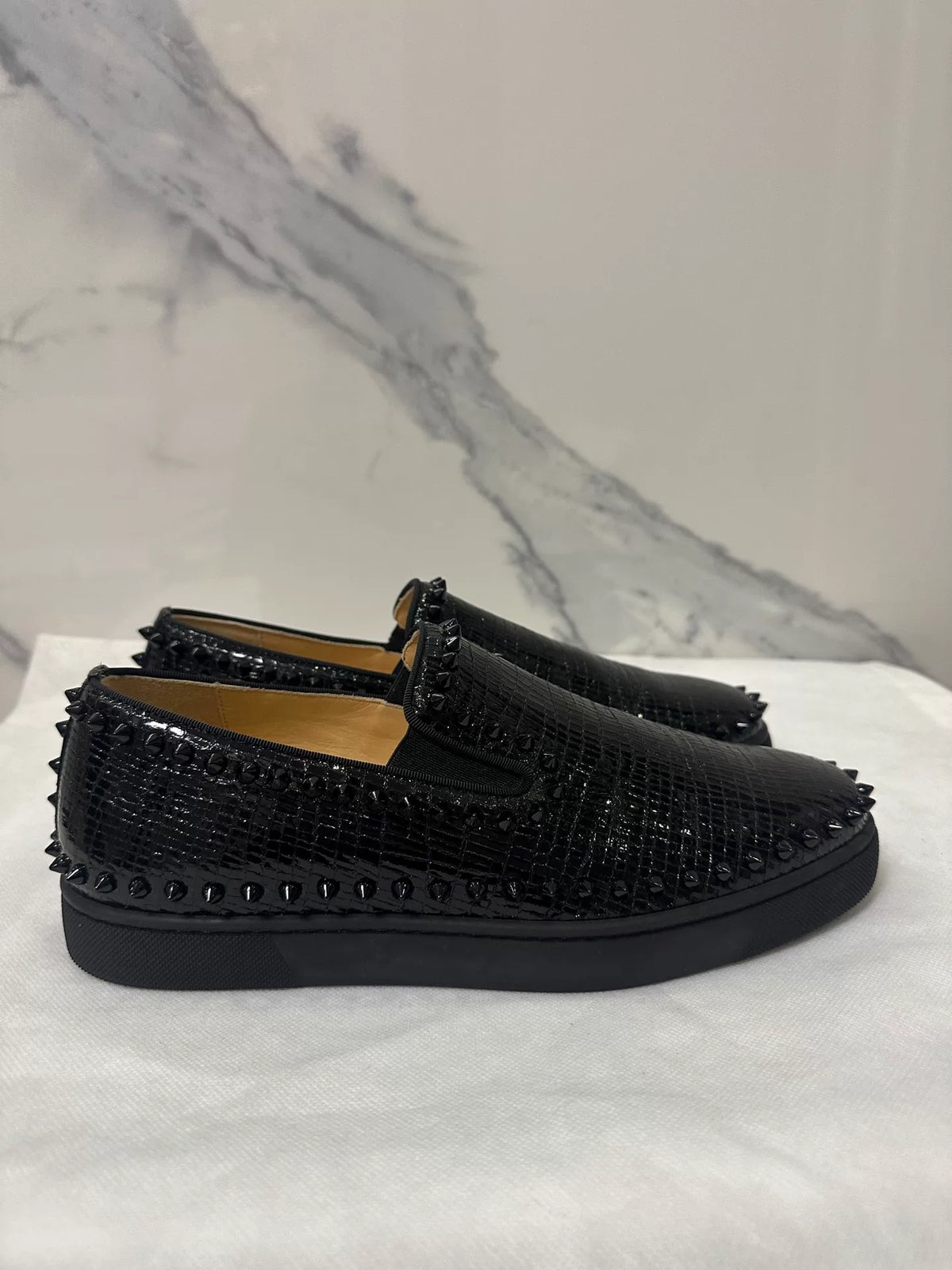 Christian Louboutin Black Pik Boat Loafers