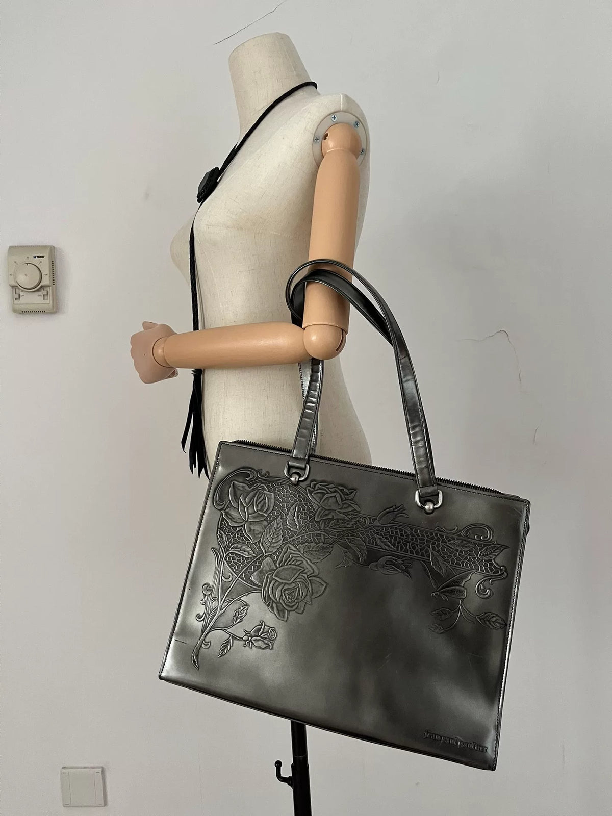 Jean Paul Gaultier Gun Flower Rose Silver Handbag