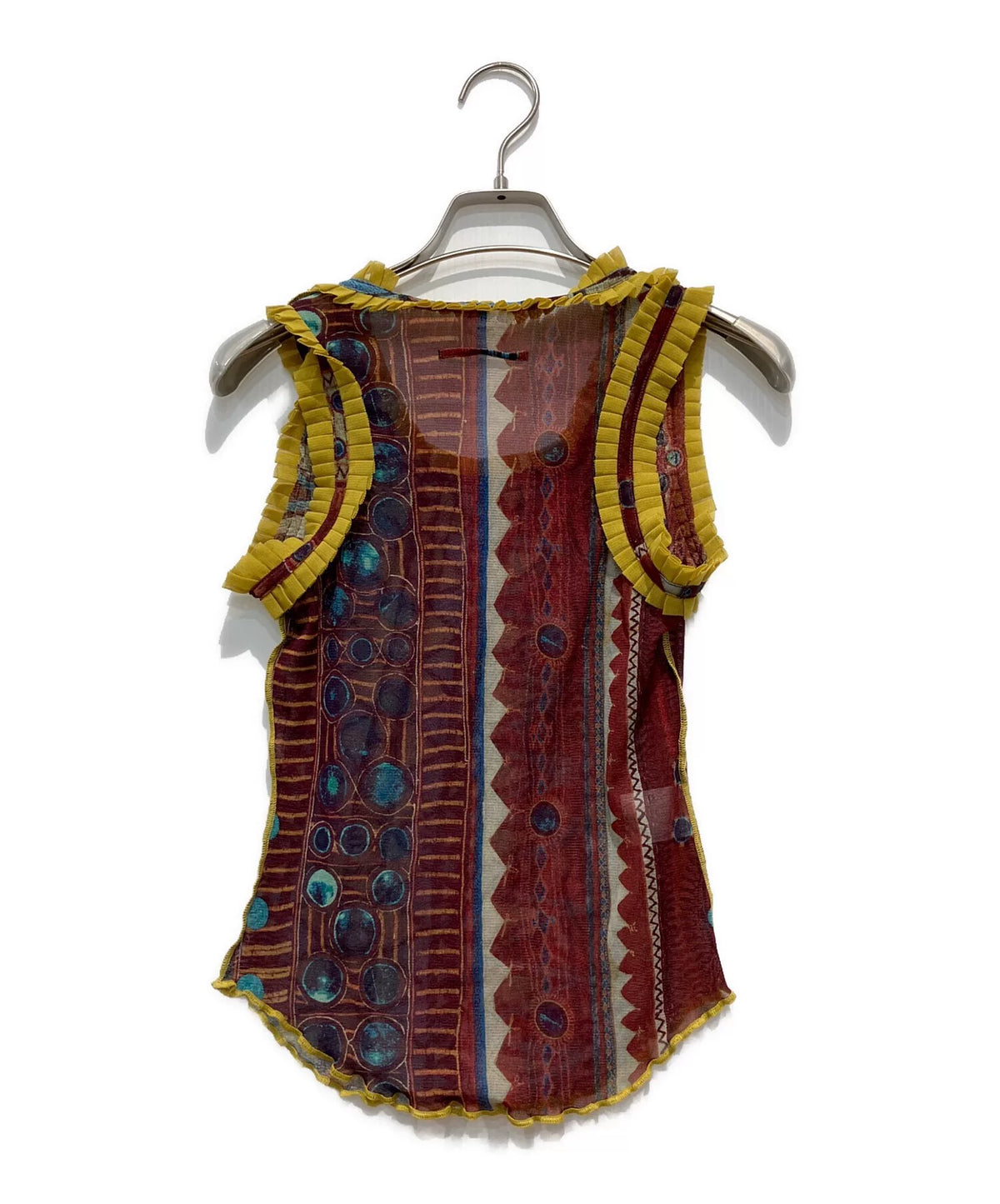 Jean Paul Gaultier Ruffled Mesh Sleeveless Top