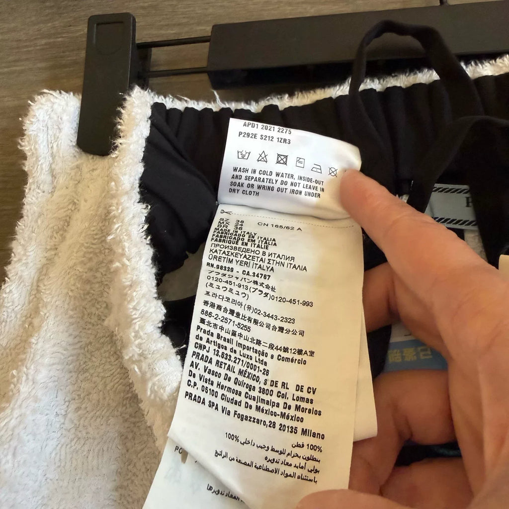 Prada Black Triangle Logo Terry Shorts