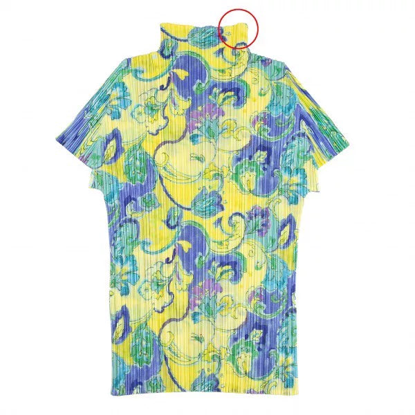 Issey Miyake Vintage Yellow Floral Pleated Top