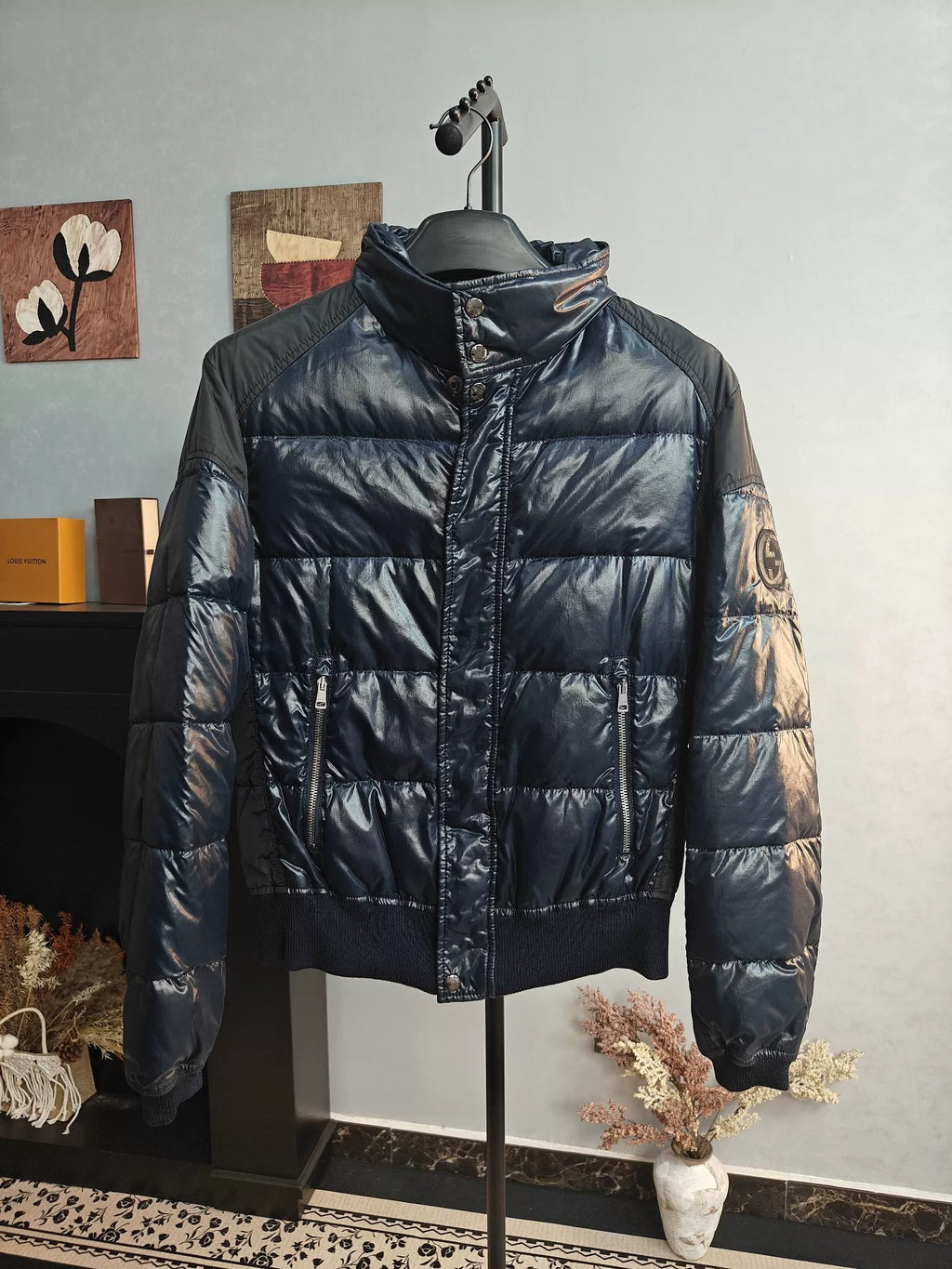 Gucci Shiny Stand-Collar Down Jacket