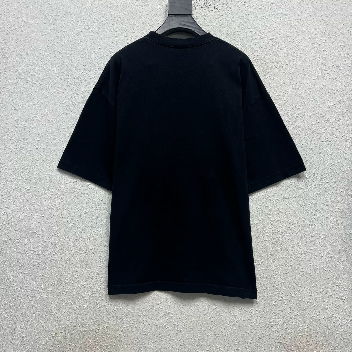 Balenciaga Black Inverted Letter Logo Short Sleeve T-Shirt