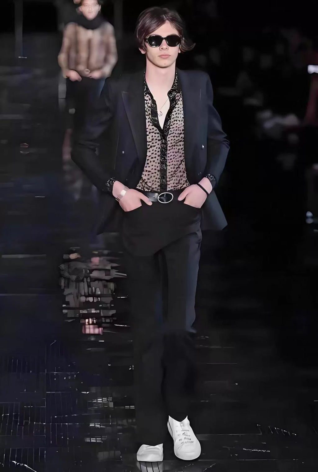 Saint Laurent 19SS Runway Black Striped Double-Breasted Suit