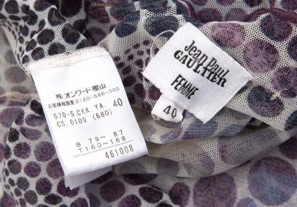 Jean Paul Gaultier Vintage Purple Polka Dot Mesh Top