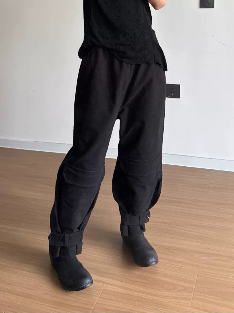 Yohji Yamamoto Ys Cuffed Pocket Wide-Leg Trousers
