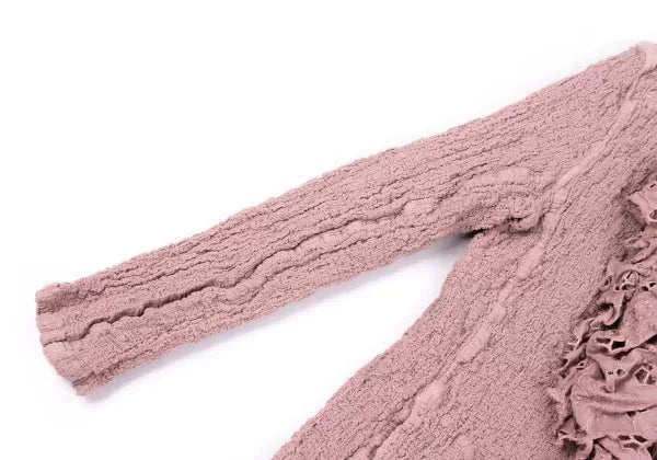 Issey Miyake Vintage Pink Lace Pleated Top