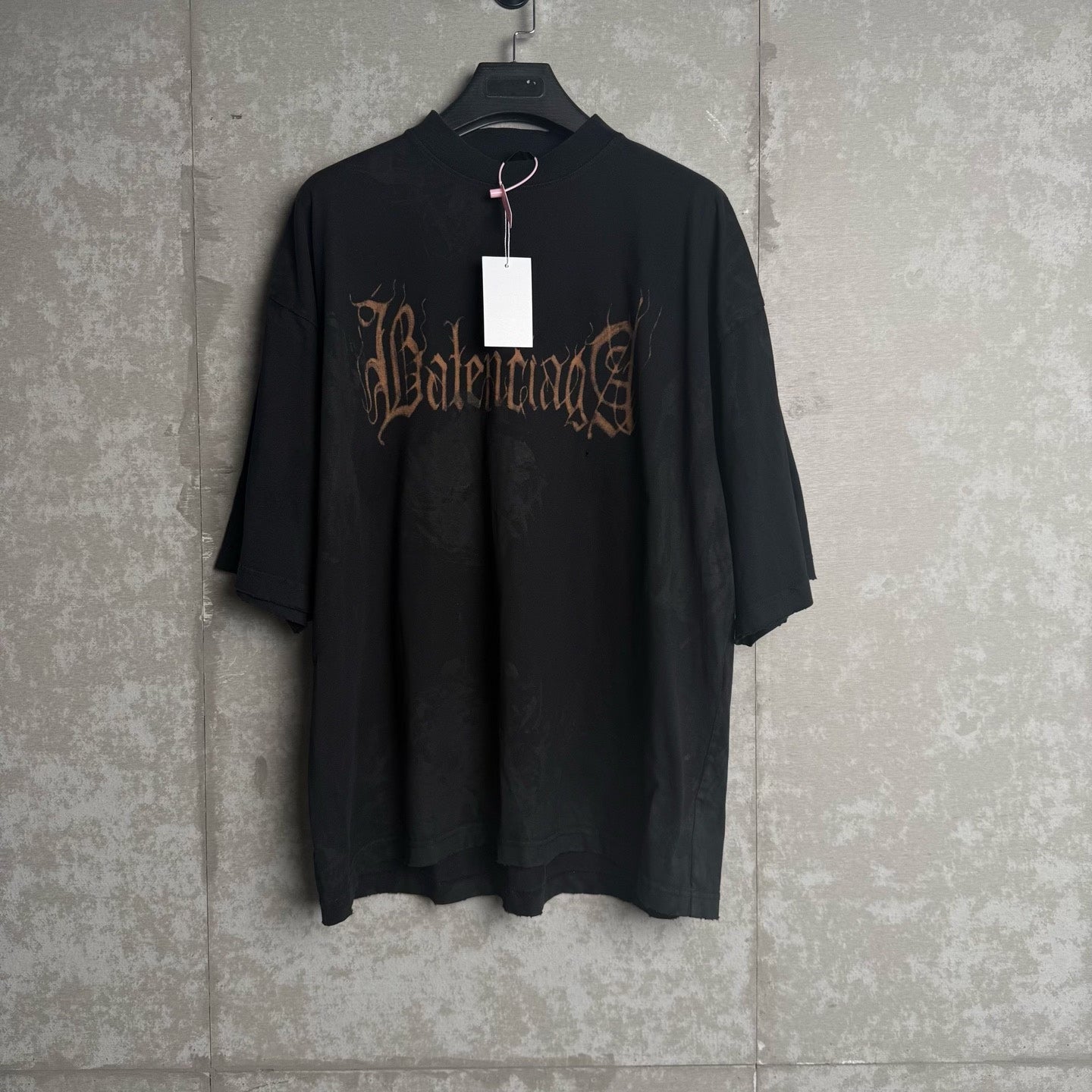 Balenciaga Distressed Sanskrit Letter Print T-Shirt