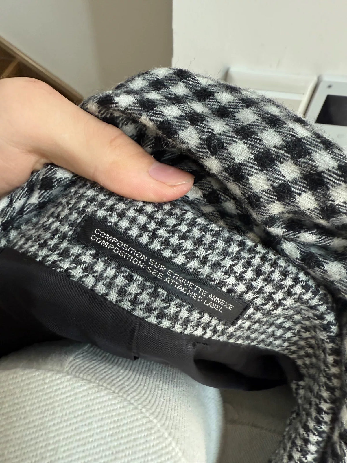 Yohji Yamamoto AW22 Houndstooth Scarf