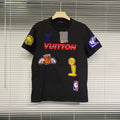 Louis Vuitton Short Sleeve Nba Print Logo Embroidered Black Shirt