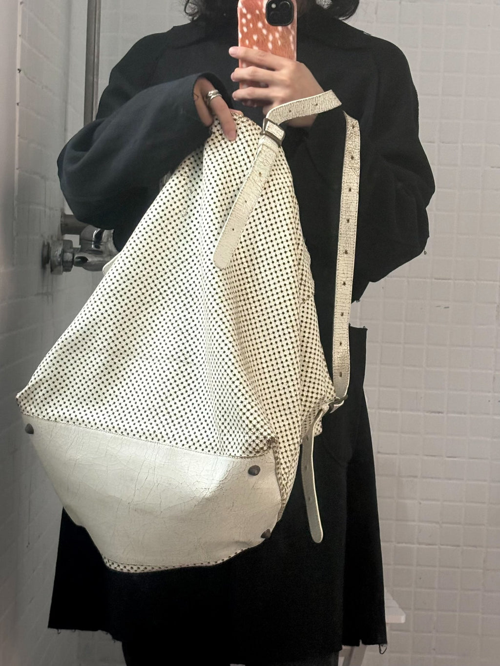 Maison Martin Margiela | SS2009 Paint‑Coated Laser‑Perforated Tote Bag