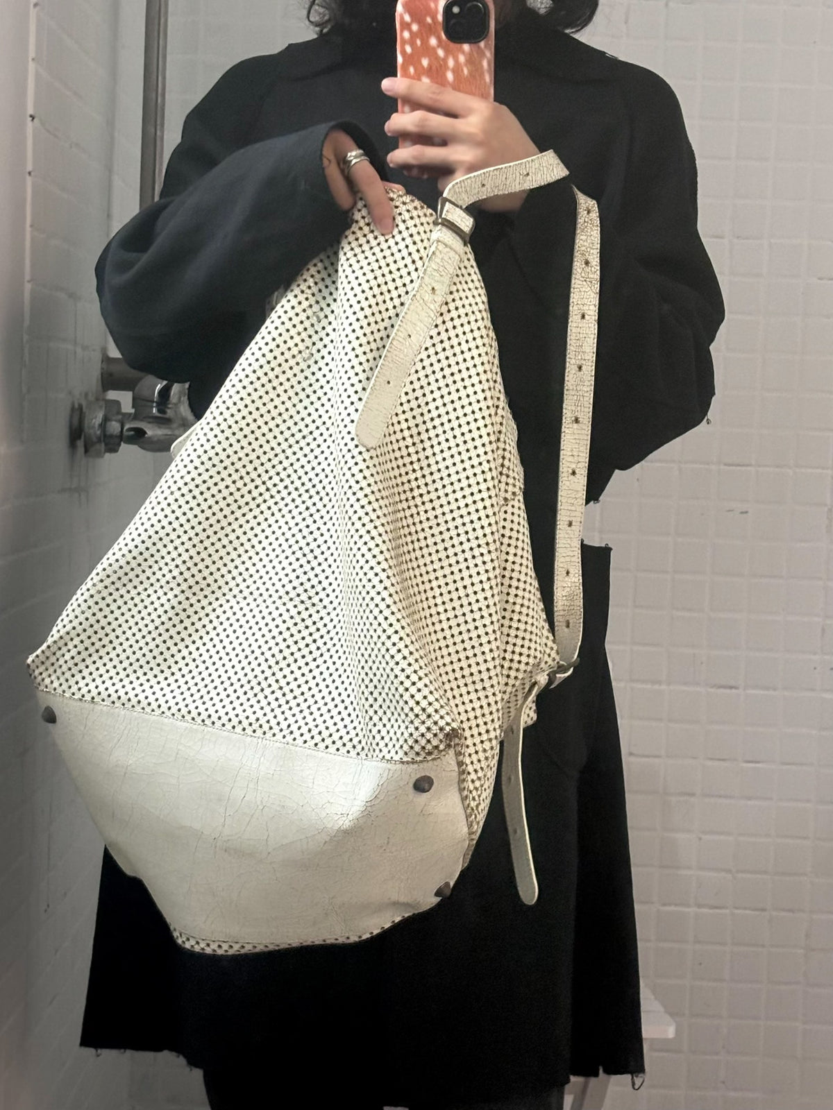 Maison Martin Margiela | SS2009 Paint‑Coated Laser‑Perforated Tote Bag