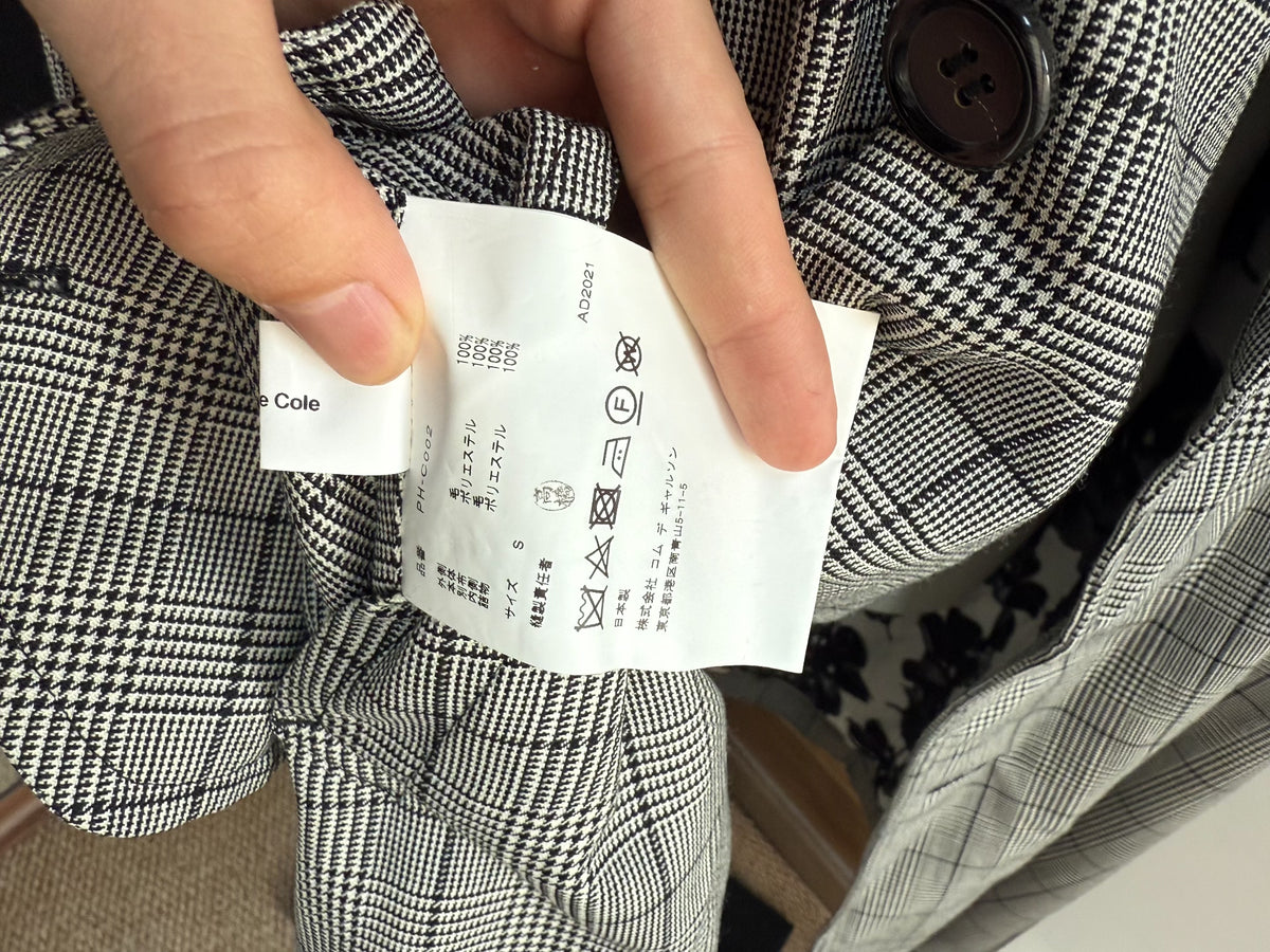 Comme Des Garçons Homme Plus Houndstooth Floral Patchwork Coat