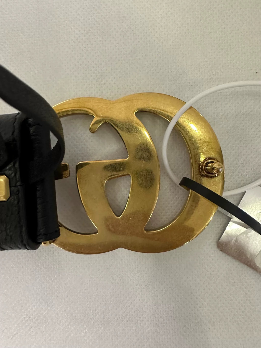 Gucci Black Double G Gold Buckle Belt