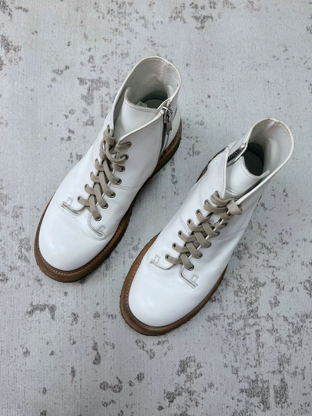 Rick Owens 13FW Mainline Milk Rubber Sole Martin Boots