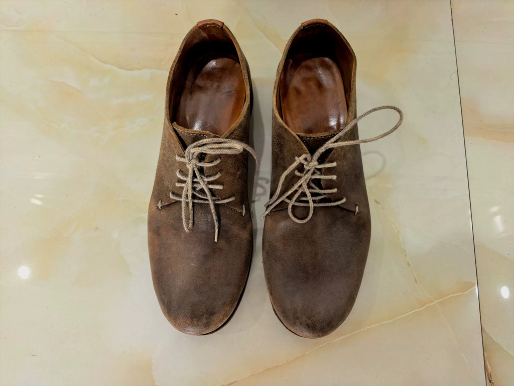 M.A+ One-Piece Upturned Toe Derby Leather Shoes
