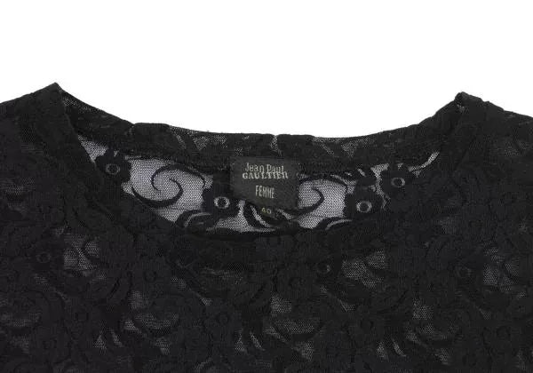 Jean Paul Gaultier Vintage Black Lace Floral Mesh Top