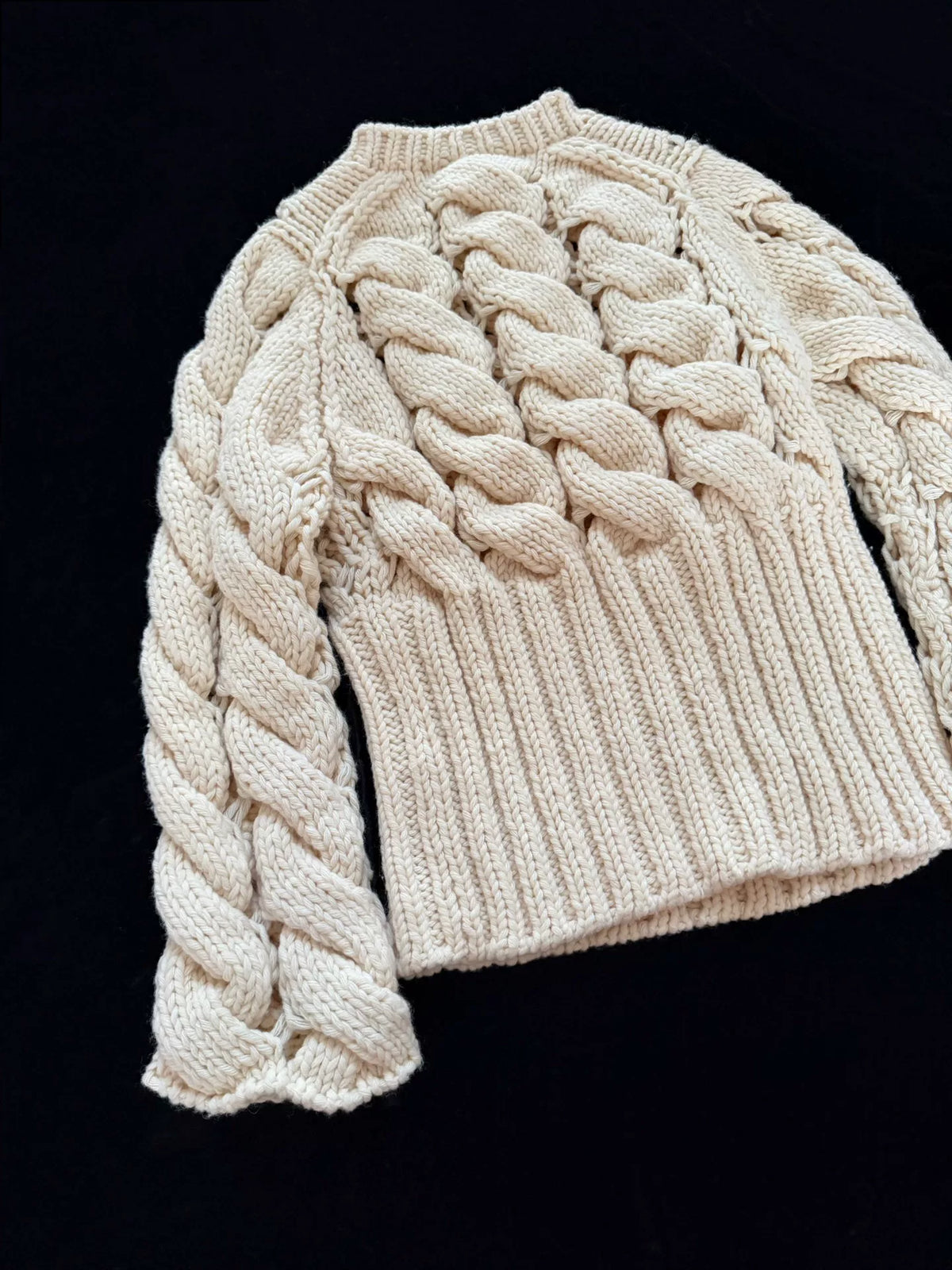 Comme des Garçons Rei Kawakubo mainline cable-knit pullover sweater