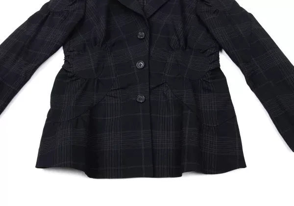 Issey Miyake Vintage Black Plaid Suit Jacket