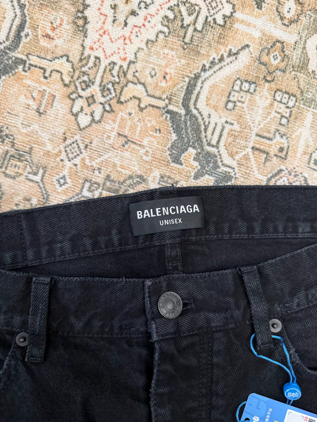 Balenciaga Baggy Black Distressed Jeans