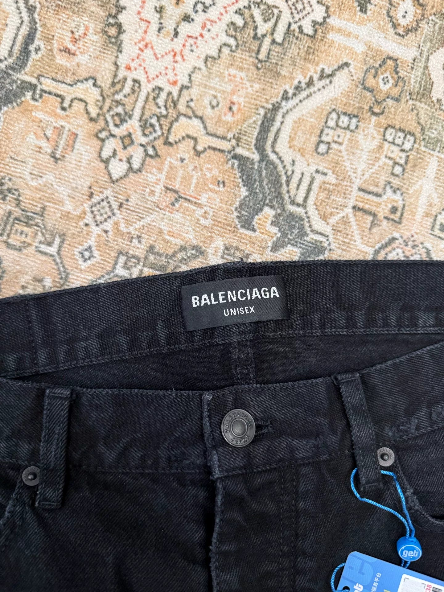 Balenciaga Baggy Black Distressed Jeans