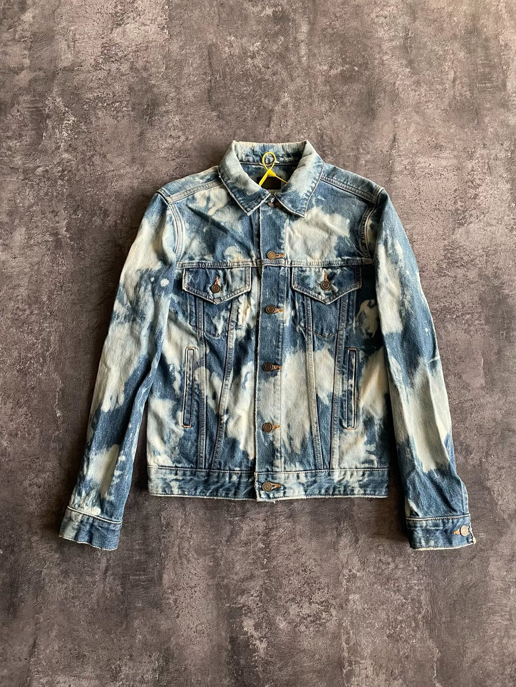 Saint Laurent SLP16 Spring/Summer Blue and White Splatter Denim Jacket