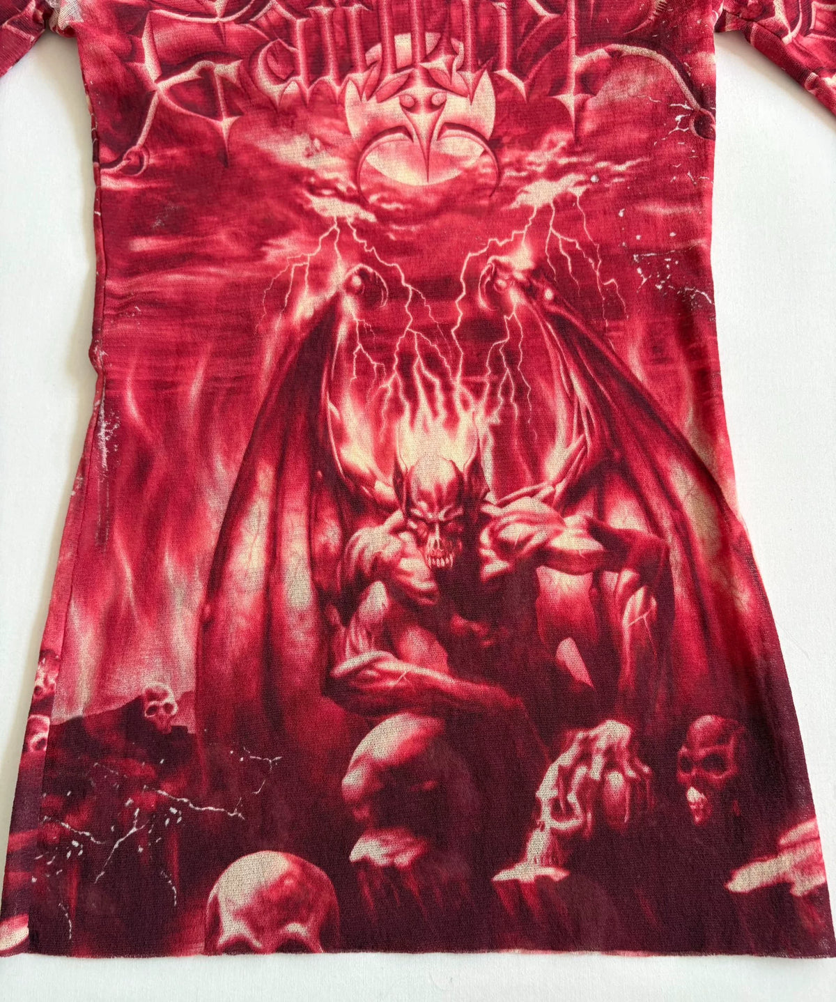 Jean Paul Gaultier Devil Skull Print Mesh Dress