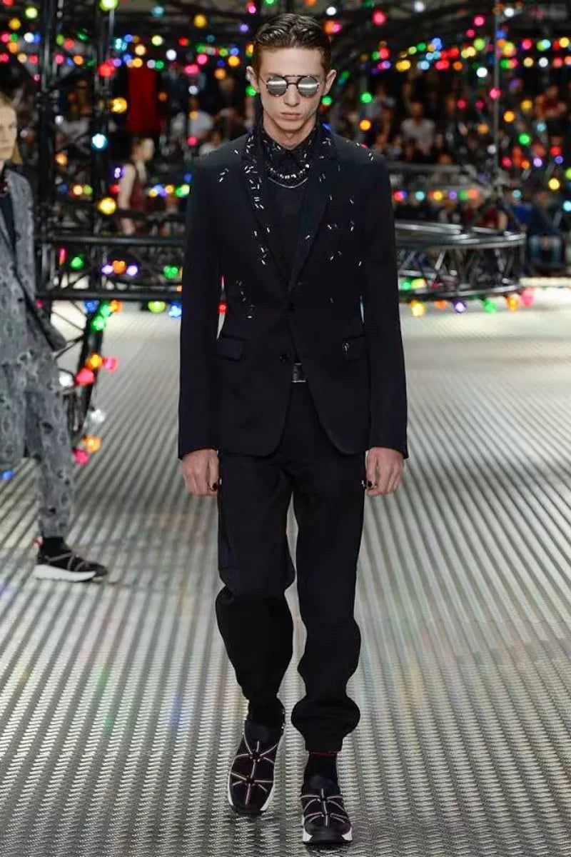 Dior Homme 17FW Runway Wool Black Suit