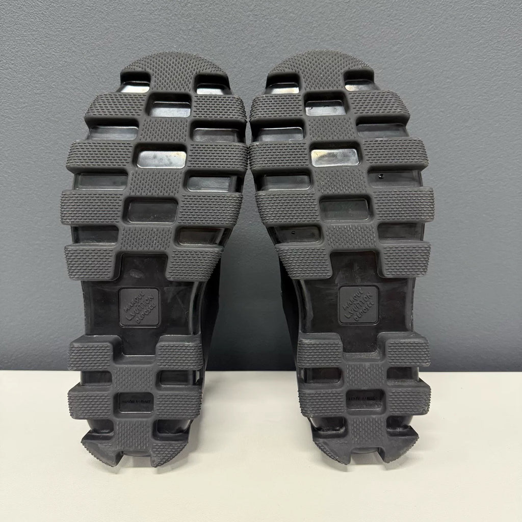 Louis Vuitton Checker Platform Loafers Black Shoes