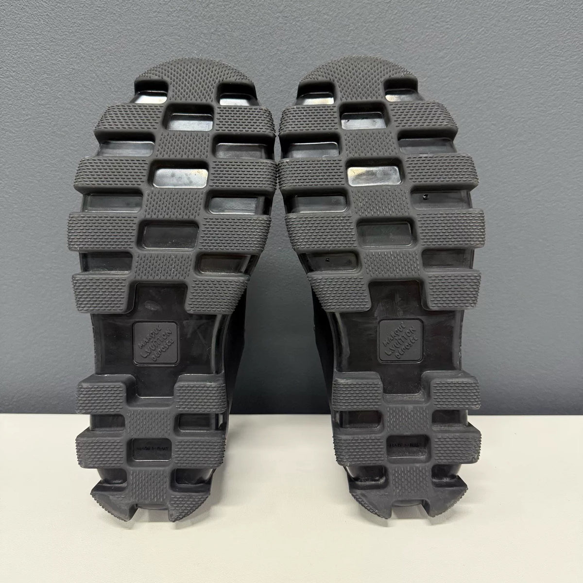 Louis Vuitton Checker Platform Loafers Black Shoes
