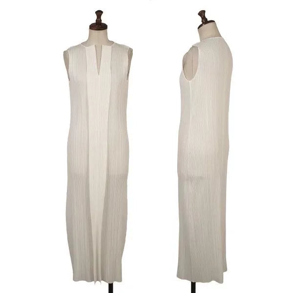 Issey Miyake Vintage White Pleated Dress